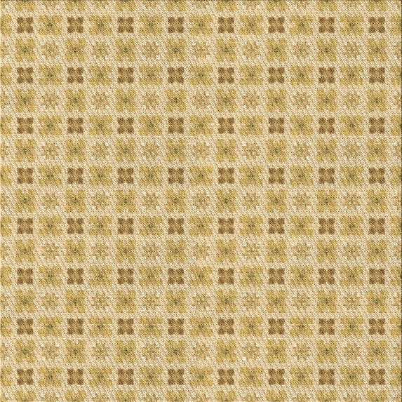 Ahgly Company Indoor Square Patterned Caramel Brown Area Rugs, 4' Square