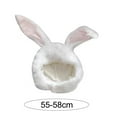 thumbnail image 6 of comerut Women Winter Hat Long Ear Bunny Ears Solid Color Fluffy Earflap Keep Warm Thick Lightweight Soft Winter Beanie Headdress, 6 of 8