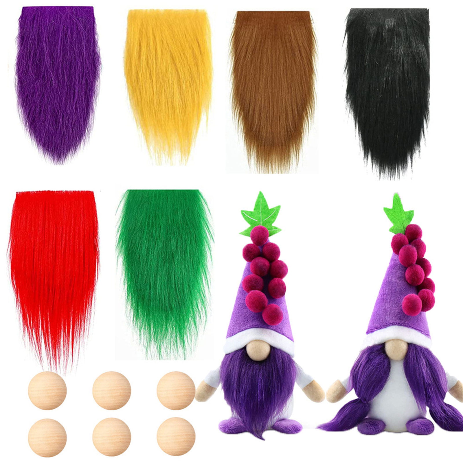  15 Pcs Gnome Beards for Crafting Easter Day Faux Fur Fabric  Precut Gnomes Beards Handmade 30 Pieces Wood Balls for Halloween Christmas  Valentine's Day Independence Day (Gray, Camel, White) : Arts