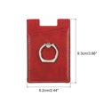 thumbnail image 2 of Credit Card Holder for Back of Phone with Ring Stand Stick on Phone Wallet Self Adhesive Red Magnetic Holder, 2 of 6