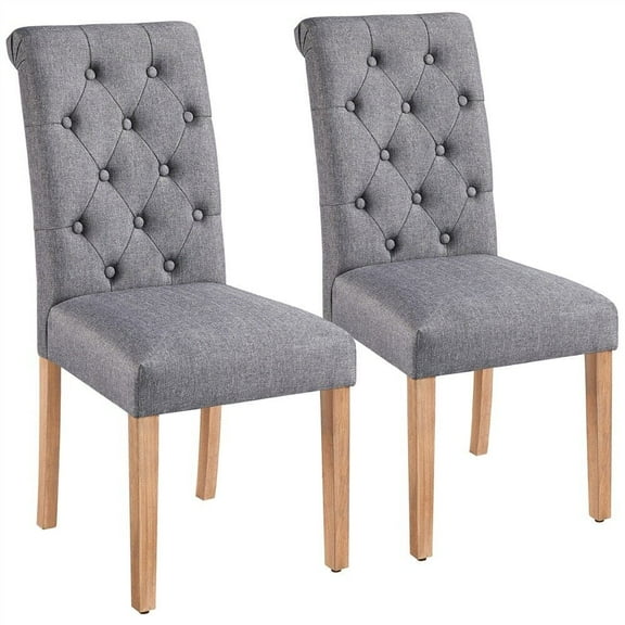 YANG2 Premium High - Back Padded Dining Chairs - Set of 2 Classic and Elegant Chairs in Dark Gray, Ideal for Home Kitchens, Constructed from High - Quality Materials