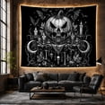 thumbnail image 6 of Armchair Bookshelf Cat with Highly Detailed Menacing Jack, Cozy Dark Academia for Book Lovers, Reading Nook Wall Decor, Halloween Gift, Tapestry Wall Hanging for Bedroom and Dorm, 6 of 7