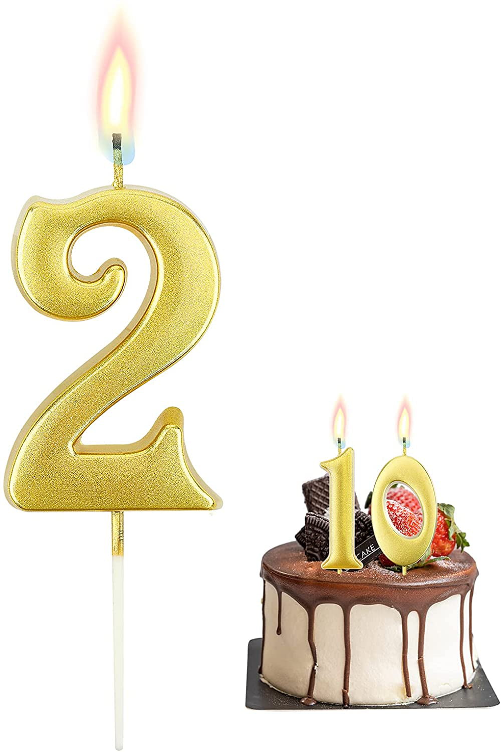 Gold Glitter Birthday Number Candle Suitable For Kids And Adults Graduation Party Etc. Wedding Anniversary Parties Can Decorate Birthday Parties URAQT Number Candles 0 Birthday Cake Candles 