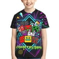 thumbnail image 3 of Geometry Dash T-Shirts Summer Short Sleeved Shirt For Boys Girls Kids Casual Tee Tops Breathable Blouse X-Large, 3 of 6