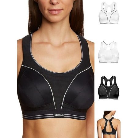 Sports Bra High Impact Zip Front Adjustable Straps Strappy Without