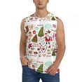 thumbnail image 2 of Lsque Snowflakes Santa Claus Print Men's Cotton Blend Sleeveless Muscle Shirts (S-3XL)- Moisture Wicking, Odor Protection, UPF 30+,3X-Large, 2 of 8