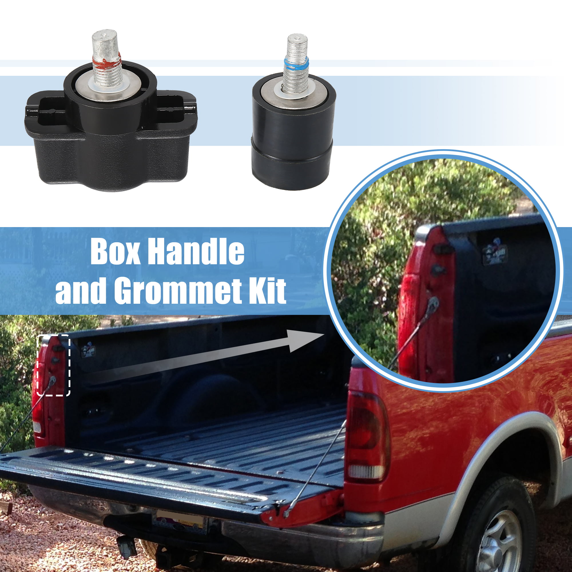 ALTBET Box Handle and Grommet Kit Compatible with Dodge RAM 1500 2500 3500 Replace 68054996AA 68054997AB 