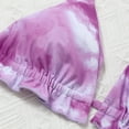 thumbnail image 5 of Fesfesfes 3 Piece Set Swimsuits for Women Tie-dye Halter Bikini Sarongs Cover Up Swimwear Swimsuit Beach, 5 of 6