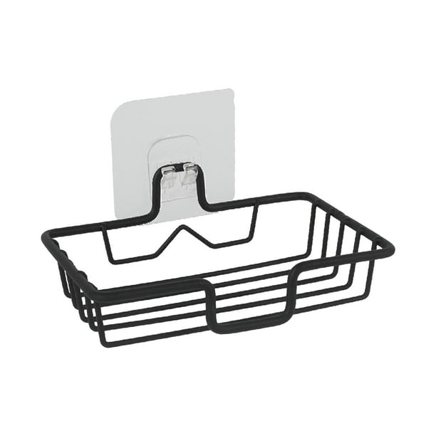 Soporte para jabón de ducha, jabonera montada en la pared, ahorrador de jabón, bandeja de jabón de cocina, soporte para esponja de jabón para cocina, Negro mayimx Jabonera