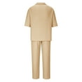 thumbnail image 4 of Stamzod Mens Pajama Set Plus Size Long Sleeve Shirt And Loose Pant Pajama Set For Men Fashion Solid Color Ribbed Men's Sleepwear On Clearance, 4 of 4