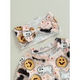 thumbnail image 5 of GXFC Infant Baby Girls Halloween Romper Sweatshirt Outfits Newborn Girls Long Sleeve Pumpkin Print One Piece Jumpsuit Halloween Bodysuit Costume with Headband Set 0-18M, 5 of 8