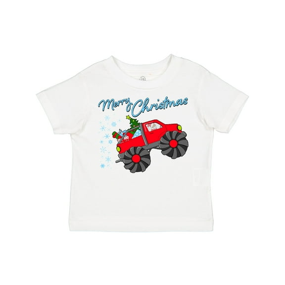 Inktastic Merry Christmas Santa Drives a Monster Truck Boys or Girls Toddler T-Shirt