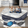 thumbnail image 3 of Knzzo King Air Mattress with Built-In Pump, 18-Inch Raised Air Bed for Guests, Home and Travel, Navy, 3 of 7
