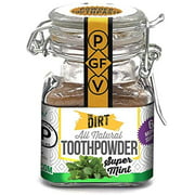 The Dirt All Natural Gluten & Fluoride Free Tooth Powder - Organic Teeth Brightening with Essential Oils | No Added Sweeteners, Artificial Flavors or Colors - 3 Flavors (Super Mint, 6 Month