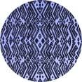 thumbnail image 1 of Ahgly Company Indoor Round Abstract Blue Modern Area Rugs, 4' Round, 1 of 4