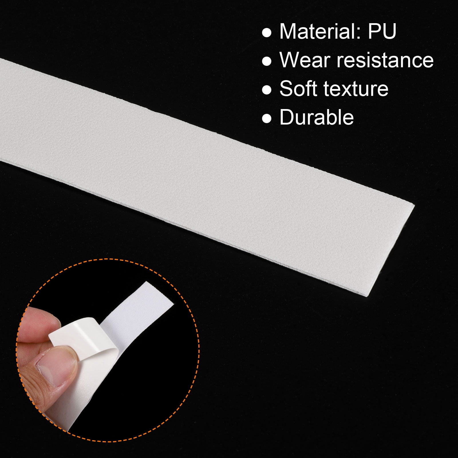 Unique Bargains 9.8"x0.7" Badminton Racket Tennis PU Protector Sticker Tape 12Pcs White
