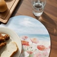 thumbnail image 3 of Coastal Beach Floral Round Placemats Set of 2 for Dinning Tables,Heat-proof Braided Table Mats 15 Inch,Spring Summer Oil Painting Ocean Wave Flower Washable Place Mat for Kitchen Restaurant Party, 3 of 9