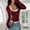 Wine, variant on Women's Long Sleeve Shirts Low Cut Slim Fit T Shirts Y2K Going Out Tops for Women Cropped Top Basic T-Shirt Tee Streetwear Daily Wear Wine M