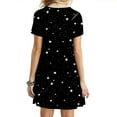 thumbnail image 4 of SMihono Robe d'Été Grande Taille pour Femmes 2023 Décontractée Unie Ample Manches Courtes Robe Ample Imprimé Floral Tournesol, 4 of 8