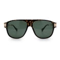 thumbnail image 5 of Polarized Mogul Mobster Flat Top Racer Mafia Plastic Fashion Sunglasses Tortoise Gold - Green, 5 of 8