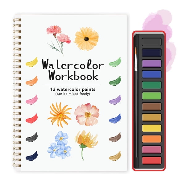 Kit de pintura de acuarela TLM para principiantes con paleta de 12 colores