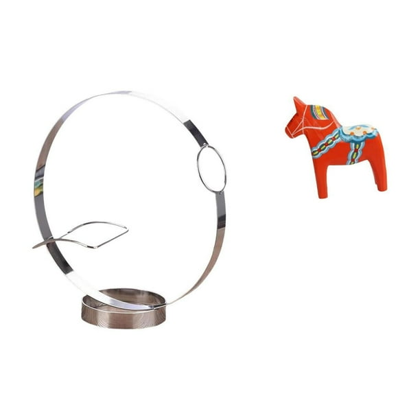 Portabotellas de vino,Soporte para botellas de vino,soporte para botellas de vino,estante de hierro,Figura de escritorio,Estatua tradicional sueca del caballo de Dala,Figura creativa del