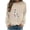 #023-Khaki, variant on Wooowa Women's Funny Halloween Pumpkin Face Sweatshirt Slouchy Witch Shirt Long Sleeve Pullover Tops