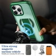 thumbnail image 2 of Magnetic Case for iPhone 14 Pro Max, [Built-in Kickstand] [Compatible with Mag-Safe] Slim Skin-Feel Shockproof Phone Cover with Anti-Drop Secure Ring Grip for iPhone 14 Pro Max, Green, 2 of 10
