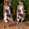 thumbnail image 6 of Psesaysky Black Horse Plum Blossom Cami Dress for Women Summer Sleeveless Beach Cover up Tank Sundress or Mens Short Sleeve Shirts Button Down Hawaii Shirts Couple Matching Outfits, 6 of 7
