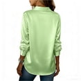 thumbnail image 4 of Satin Blouse For Women Button Down Shirt With Long Sleeves And Collared Neck For Office Outfits And Elegant Evening Style, 4 of 4