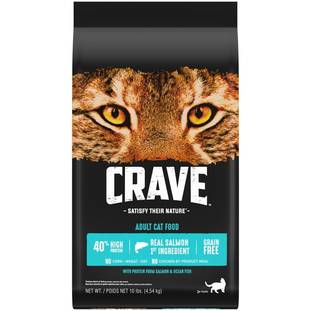 CRAVE Salmon & Ocean Fish Flavor Grain Free Dry Cat Food for Adult Cats