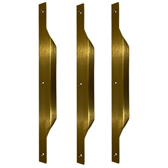 Set of 3 Modern Aluminum Thin Metal Gold Pull Handles