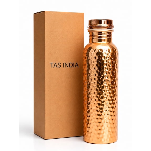 TAS INDIA Leak-Proof 1 L Bronze Hammered Copper Water Bottles