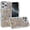 MultiColor, variant on For iPhone 16 Pro Max 6.9 inch Charming Hearts Bling Diamonds Stones Chrome Hybrid Case - Silver