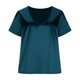 thumbnail image 2 of TaTaai Women's Business Casual V Neck Short Sleeve Shirt, Satin Lightweight Drape, for Office Daily Party Weekend Wear Gift, 2 of 6