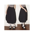 thumbnail image 2 of Rdhnmea Women Bubble Skirt, Elegant Elastic Waist Pleated Solid Long Skirt, 2 of 8