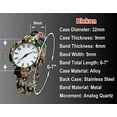thumbnail image 4 of Blekon Collections Analog Quartz Women's 32mm Alloy Case Floral Design Metal Cuff Bangle Watch, 4 of 5