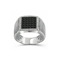 JewelersClub Black Diamond Rings for Men – 1CTTW Genuine Black Diamond Ring for Men – Hypoallergenic Sterling Silver Ring Men – Real Diamond Mens Rings Fashion Statement Ring – Luxurious Gifts for Him