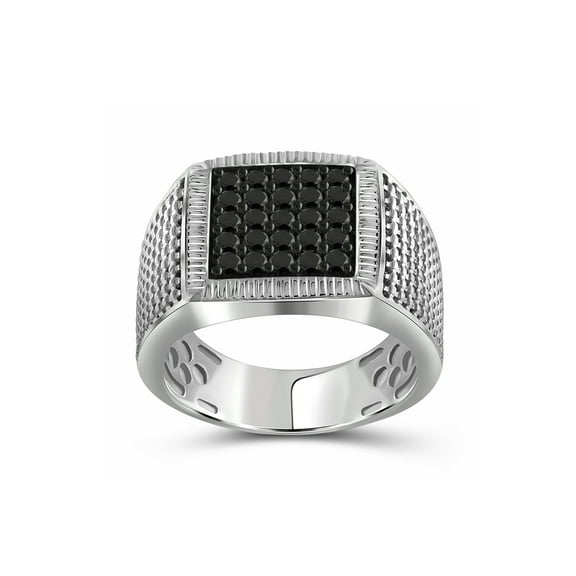 JewelersClub Black Diamond Rings for Men – 1CTTW Genuine Black Diamond Ring for Men – Hypoallergenic Sterling Silver Ring Men – Real Diamond Mens Rings Fashion Statement Ring – Luxurious Gifts for Him