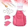 thumbnail image 4 of FELTECHELECTR Juego de chef completo de 11 piezas para niños, juego de cocina con gorro de chef, delantal, guante de cocina y utensilios para cocinar., 4 of 6