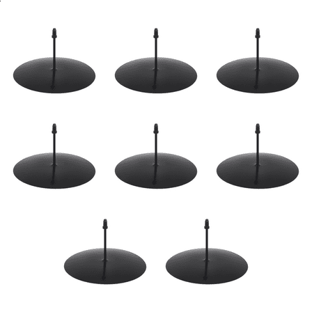 Wreath Candle Holder, 8 cm Advent Metal Christmas Plate with Spike 8Pcs Black