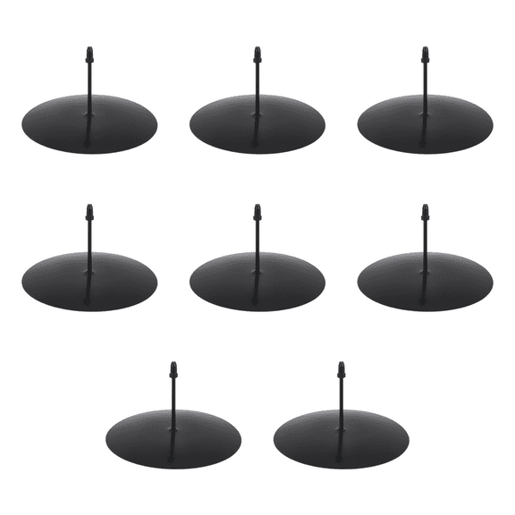 Wreath Candle Holder, 8 cm Advent Metal Christmas Plate with Spike 8Pcs Black