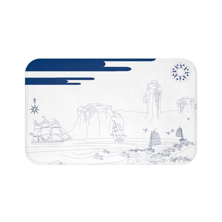 KH Eastern Boat Scene Bath Mat