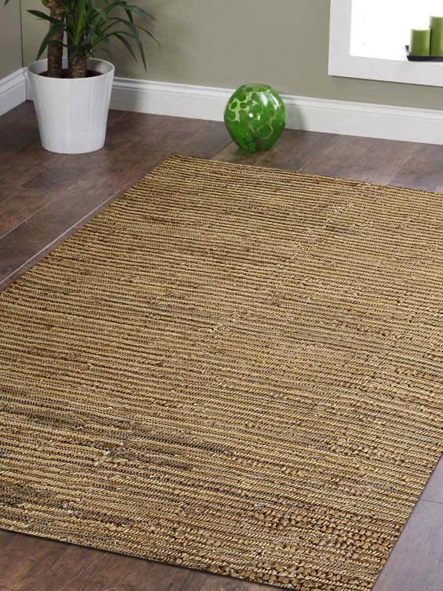 Rugsotic Carpets Hand Woven Jute 5'x8' Ecofriendly Area Rug Solid