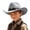 Light Gray, variant on OOOUM Felt Kids Cowboy Hat For Boys Girls Western Leather Band Sun Hat Outdoor Play Party Western Hat Hot Pink