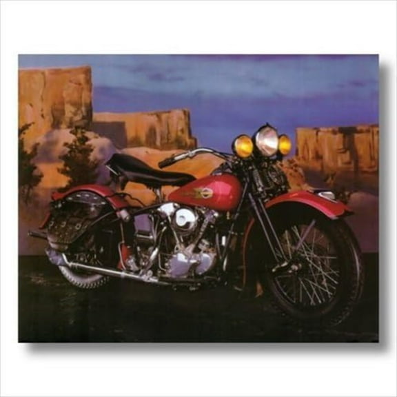 Knucklehead Harley Davidson Motorcycle Wall Picture Art Print