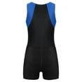thumbnail image 6 of inlzdz Kids Girls Boys Athletic Tank Top with Shorts Gymnastics Leotards Gym Yoga Workout Outfits Royal Blue&Black 8, 6 of 7