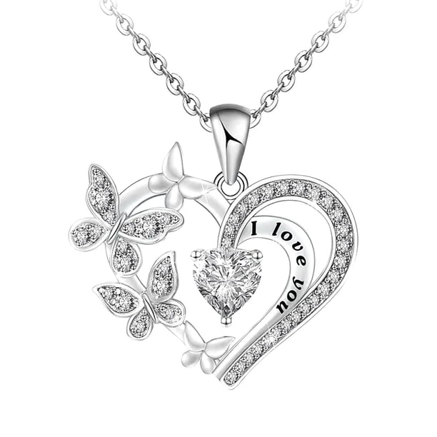 Rhinestones Mujeres Collar Corazón Colgante Collar de Regalo