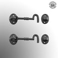 thumbnail image 2 of Renovators Supply Black Wrought Iron Cabin Hook Eye 5" L Large Decorative Privacy Hook Latches for Cabinet Window Kitchen Sliding or Barn Doors w/Screws Pack of 2, 2 of 12