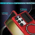 thumbnail image 3 of Decase Compatible with MagSafe Case for Samsung Galaxy S23, Magnetic Invisible Ring Stand,Slim Shockproof Dual-Layer Anti-Scratch Slide Camera Lens Protector PC Back Cover Case, red, 3 of 8